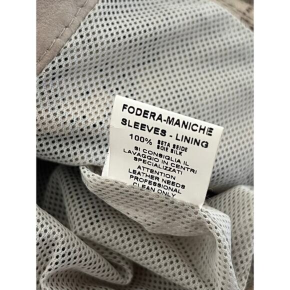 Vintage Vera Pelle Womens 8 Jacket Antica Pelleria Real Italian Leather Silk - Picture 16 of 16